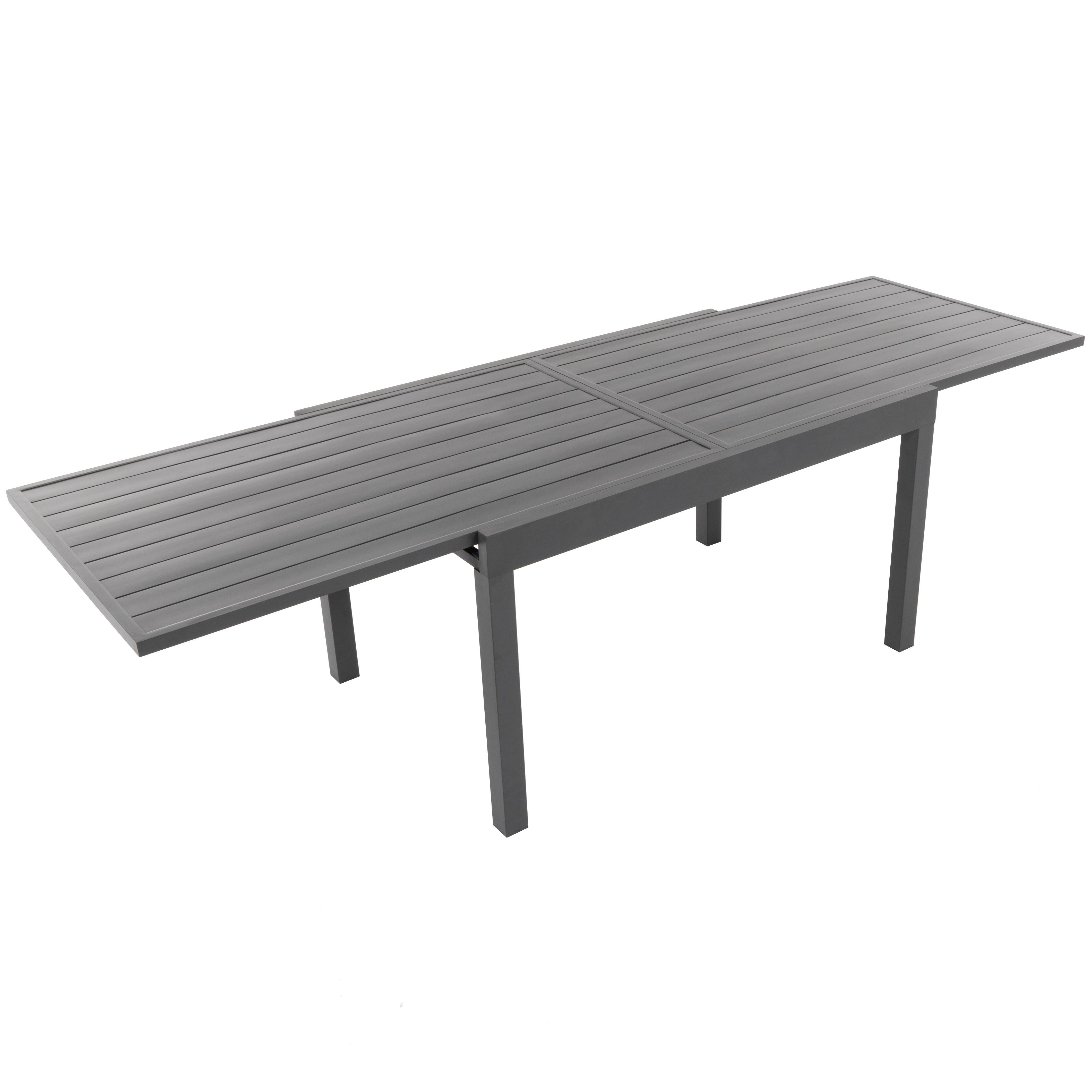 VESTIAMO CASA GIARDINO - Tavolo da giardino allungabile in alluminio Antracite - h75x135/270x90 cm